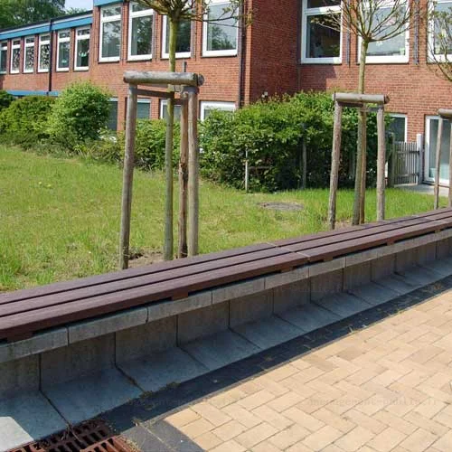 Lattes pour bancs publics en plastique recyclé de différentes couleurs